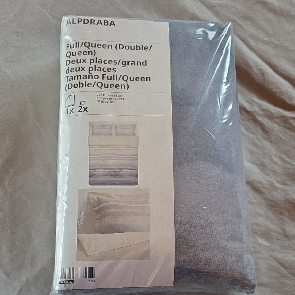 Duvet Cover Full/Queen Bedding Set - Blue And Cream